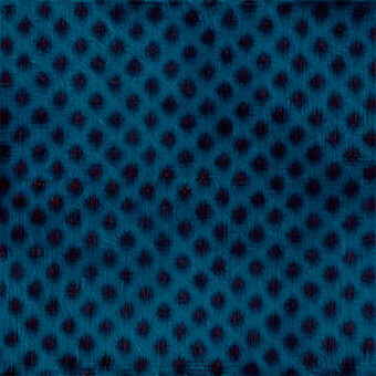 Teal fabric sample with dense, repeating burgundy circular pattern and subtle linear grid texture, displaying a woven appearance.